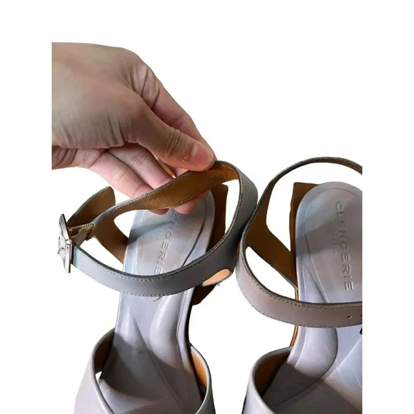 Robert Clergerie Gray Vaina Leather Platform Sandal Size 37 - Picture 9 of 10